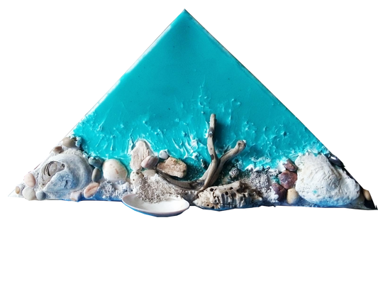 Aegean Triangle | Handcrafted Sea Painting with Natural Elements from Greek Islands